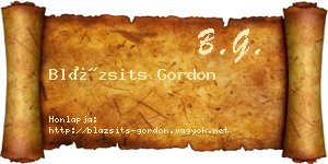 Blázsits Gordon névjegykártya